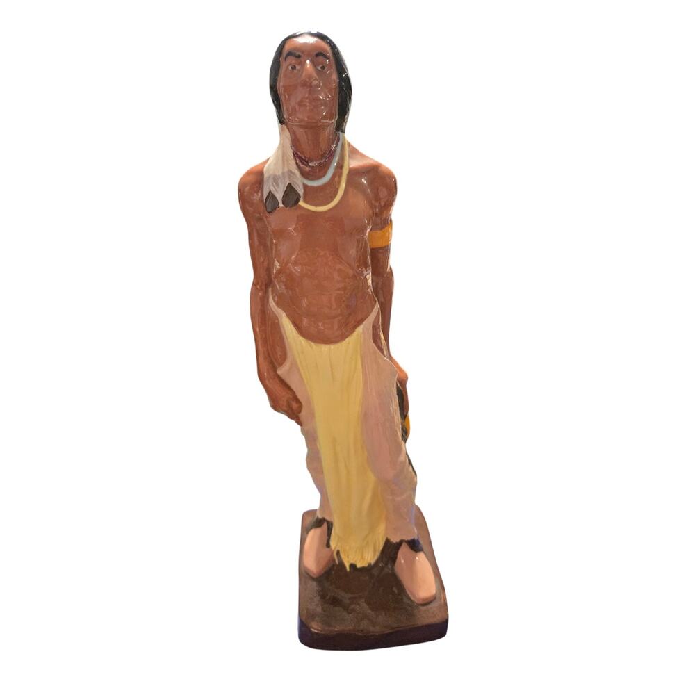 Large Vintage Native American Warrior Statue Signed Penney ‘87 16”